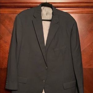 HART SCHAFFNER MARX WOOL-SILK SOLID BLUE SIZE US 50L SPORT JACKET BLAZER